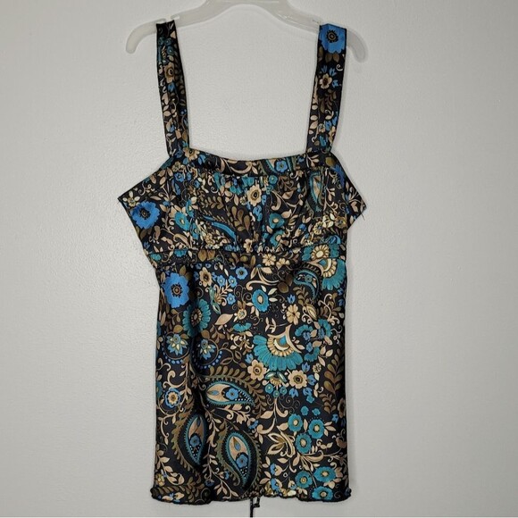 Vintage y2k self esteem paisley print satin tie back babydoll preppy going out - Picture 1 of 7